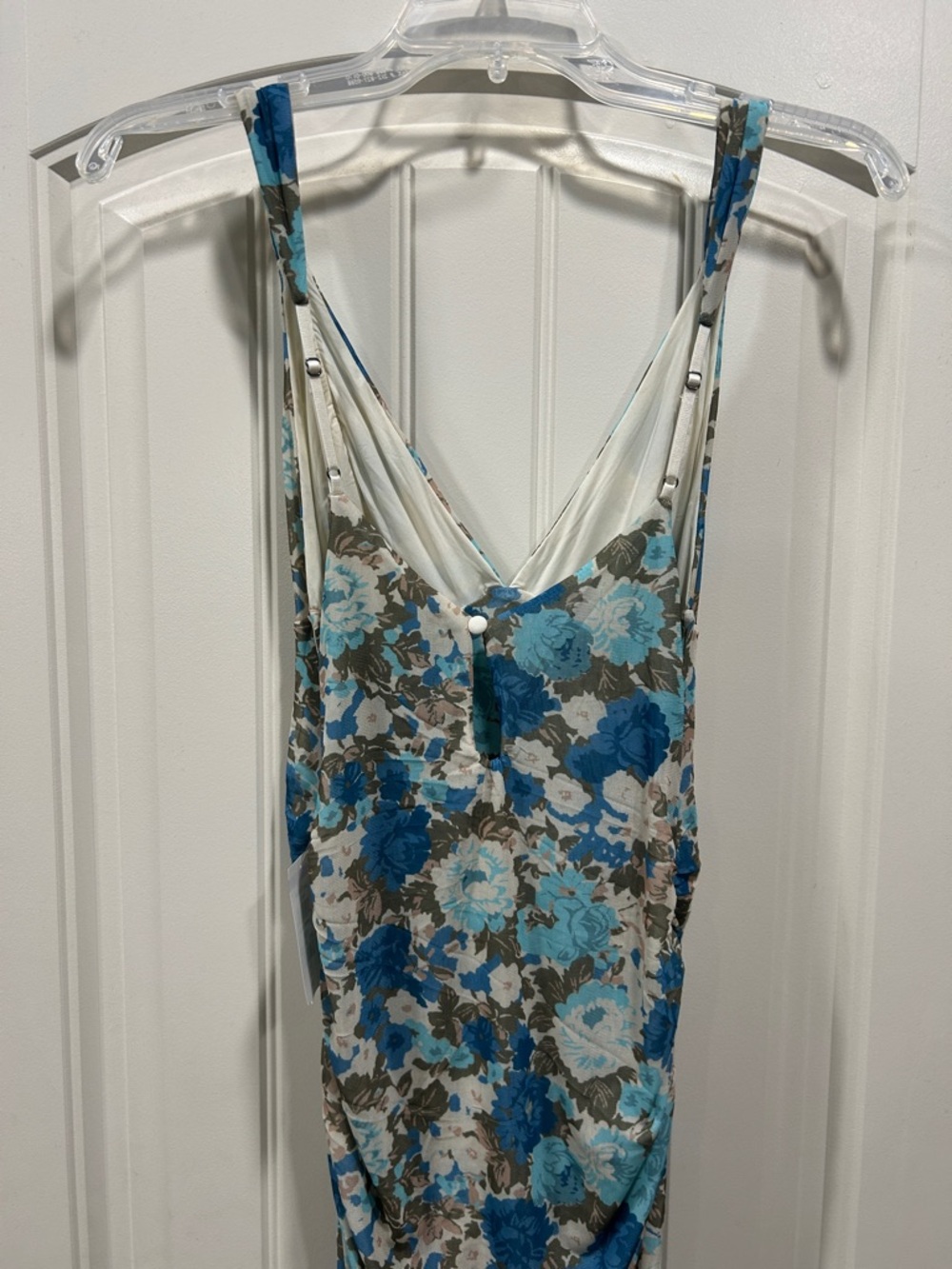 Free People Women's Blue Love Live Printed Mesh Dress - NWOT - Picture 4 of 5